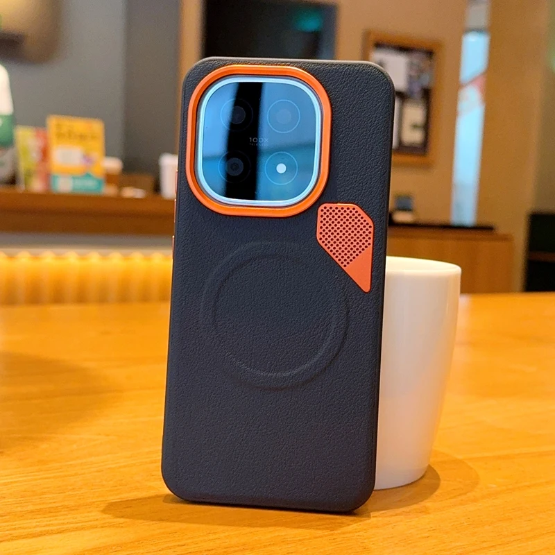 Case For IQOO 15 Magnetic Skin-like PU Leather Hardware Lens