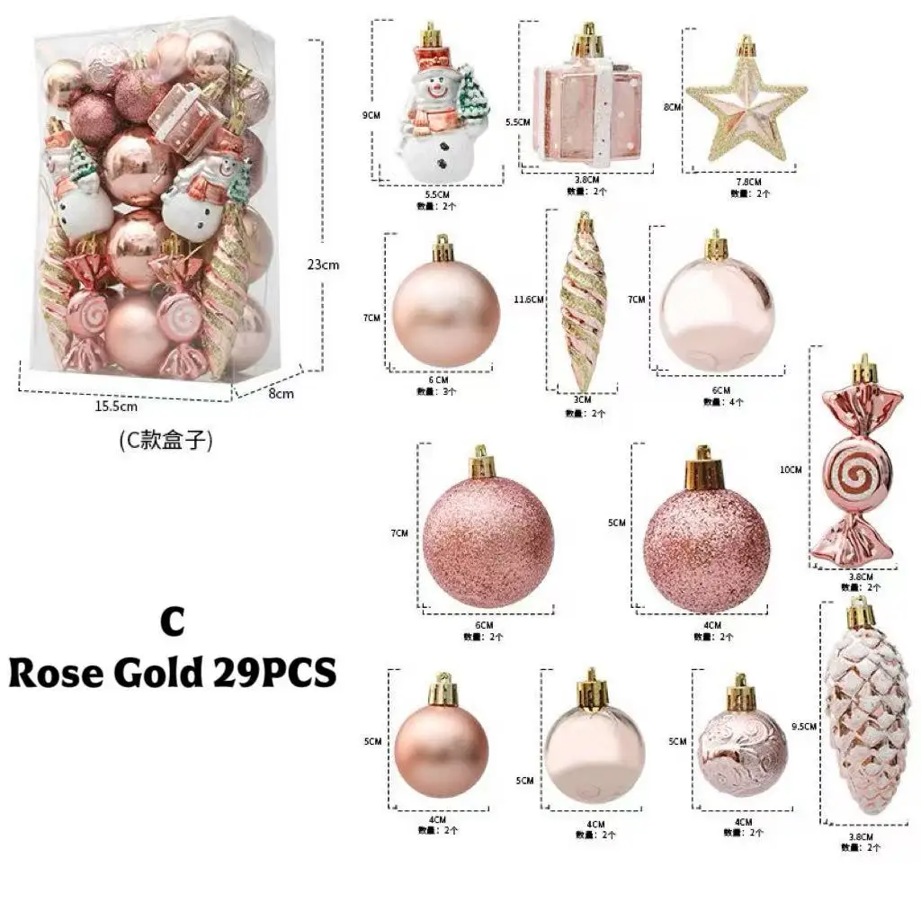 

Christmas Tree Balls Hanging Pendant Candy Cane Pine Cone Ornament Set Christmas Home Decoration 2025 Navidad New Year