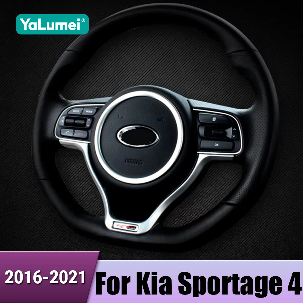 ABS Auto Lenkrad Taste Schalter Panel Trim Abdeckung Aufkleber Zubehör Für Kia Sportage 4 QL 2016 2017 2018 2019 2020 2021