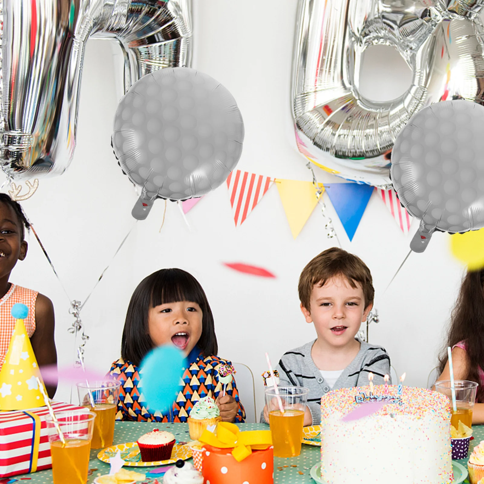 10개 골프공 모양 호일 풍선 알루미늄 필름 생일 파티 장식 풍선 세트 골프 테마 파티 용품 사진 소품