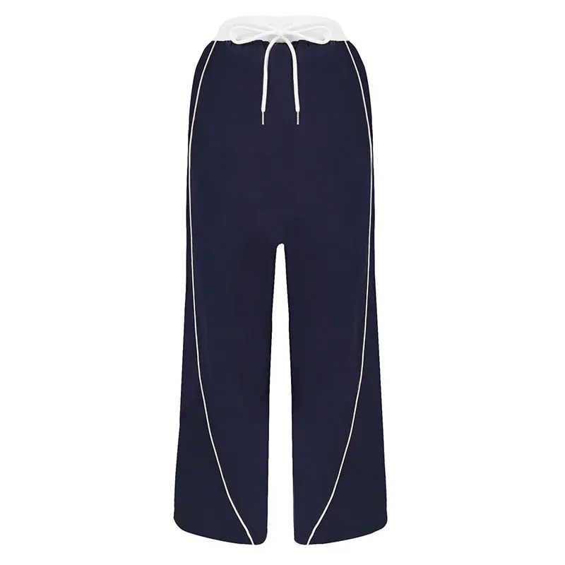 بنطلون نسائي جديد للخريف بتصميم عصري مع خطوط لامعة للزينة، ملابس كاجوال أنيقة ومتعددة الاستخدامات للسيدات