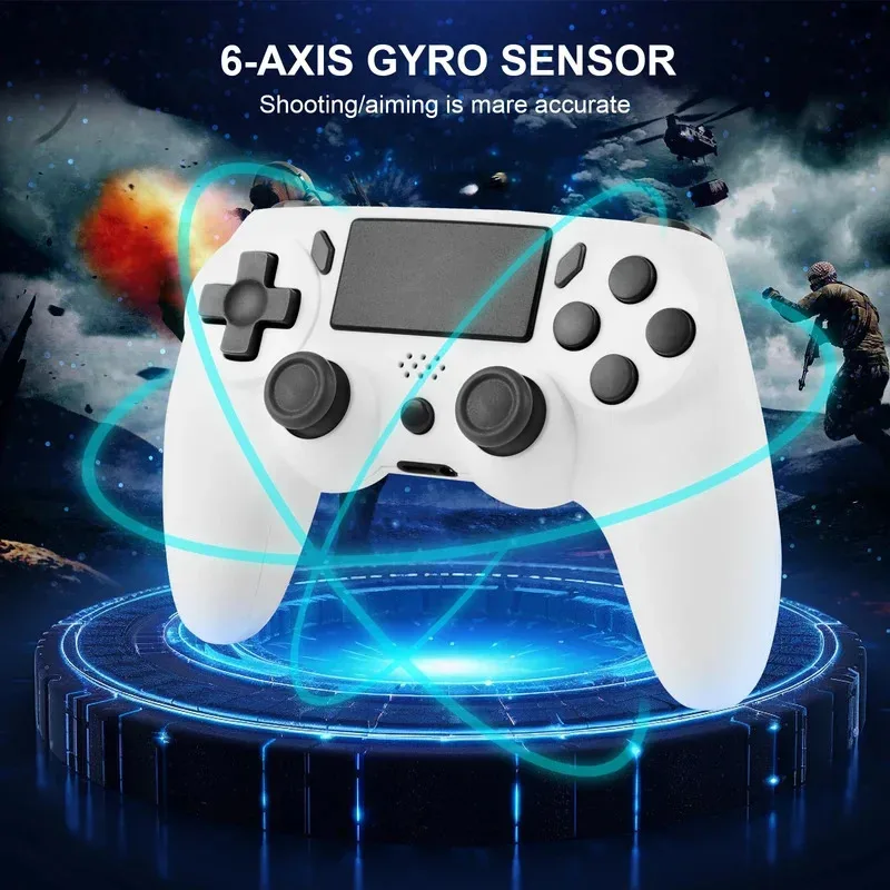 ベストセラー-ワイヤレスゲームパッド-6軸ジャイロ搭載-pcジョイスティック-タッチパッド-デュアルバイブレーション-ps5-ps4-pc対応-多機能コントローラー