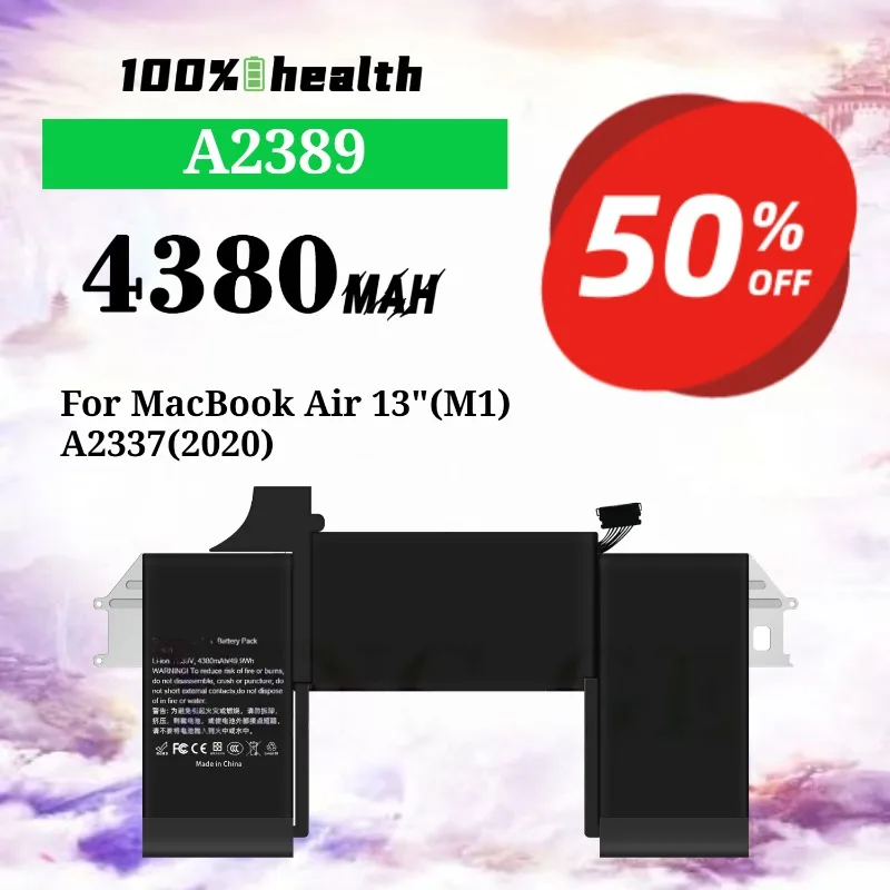 

A2389 4380mAh Laptop Battery for Apple MacBook Air 13"(M1)/A2337(2020) Lithium Rechargeable Battery