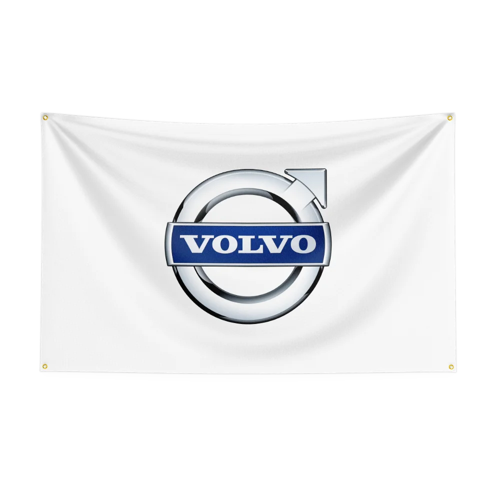 90*150CM V-VOLVOs Car Flag Polyester Digital Printing Banner for Garage Wall Art Indoor Decoration With Brass Grommets