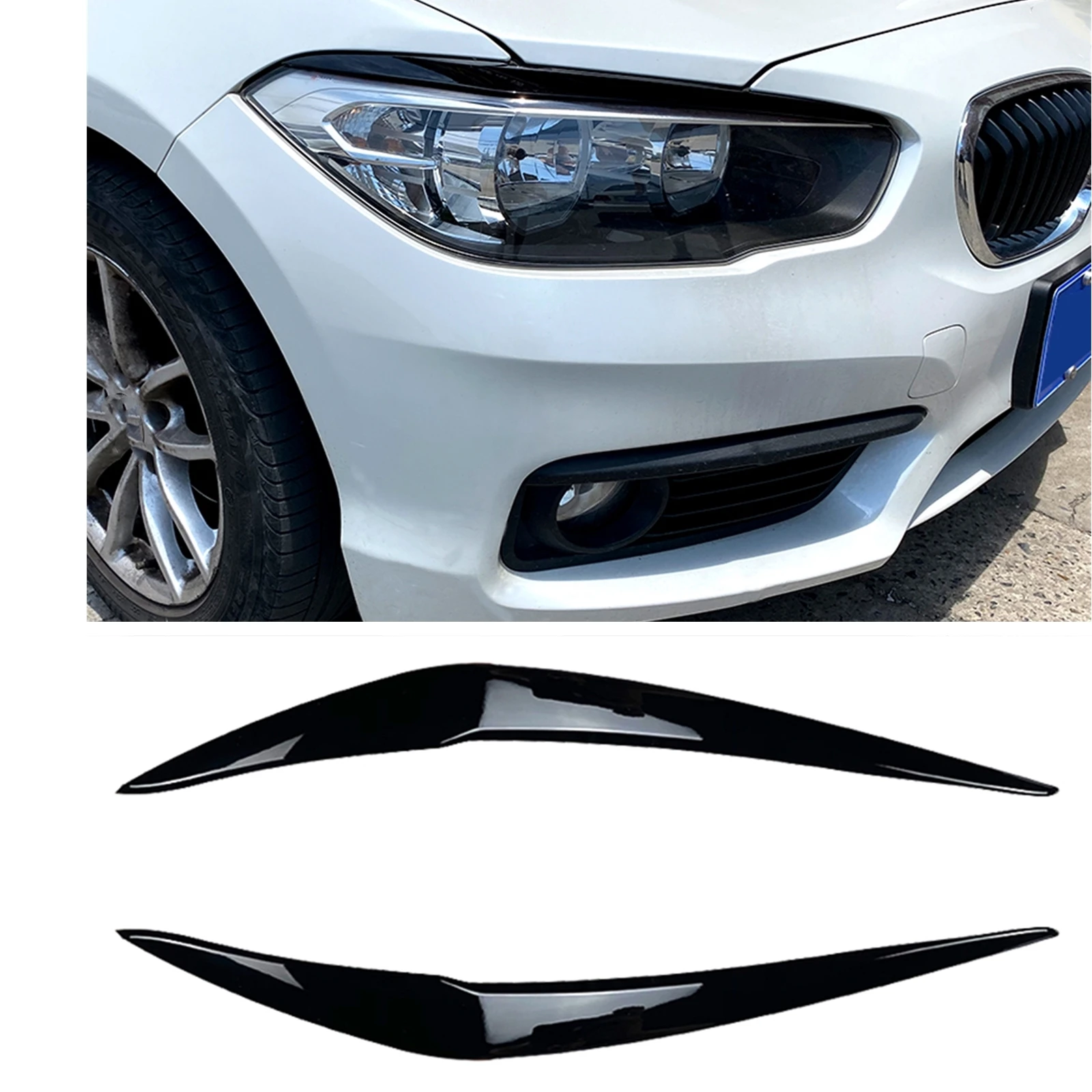 Headlight Eyebrow Trim For BMW 1 Series F20 F21 2015-2019 Hatchback 116i 118i 120i 125i M135i M140i Headlamp Head Lamp Eyelid