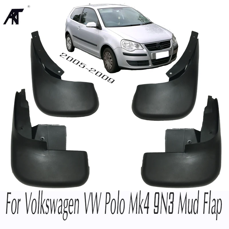 Molded Mud Flaps For Volkswagen VW Polo Mk4 9N3 2005-2009 Mudflaps Splash Guards Front Rear Mud Flap Mudguanrds  9N