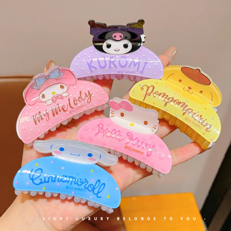 

2/4/5PCS Acrylic Girl Hair Clip, Classic Shark Clip Design, Kuroko and Cinnamon Dog Cartoon Pattern for Little Girls
