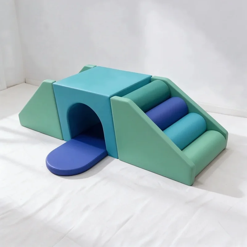 Toddler Sensory Soft Play Climbing Arch Tunnel Safety Climb Slide Bridge, Indoor Playground Equipment for Daycare Party Rental