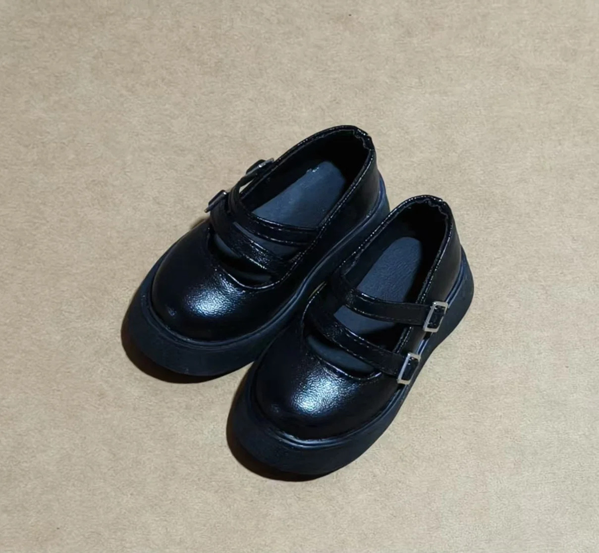 

Round Toe 1/4 1/6 Double Buckle Thick-soled Small Leather Shoes BJD MSD Doll Shoes Girls Gifts Cute Black Brown Doll Accessories