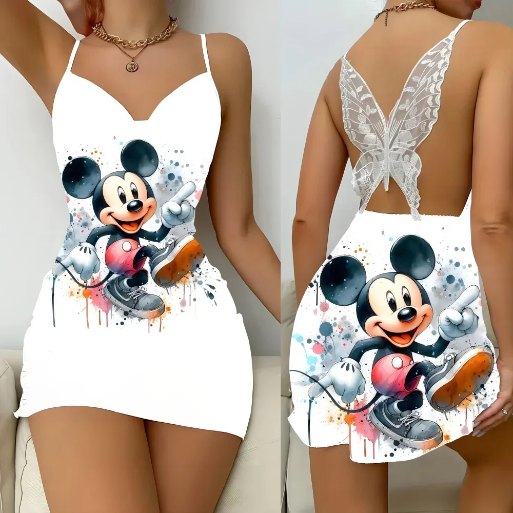 Sleeveless Pajamas Woman Free Shipping Cheap Lovely Women Sleepwear One Piece Dress Erotic Sexy Nightgown Sleeping Woman Disney