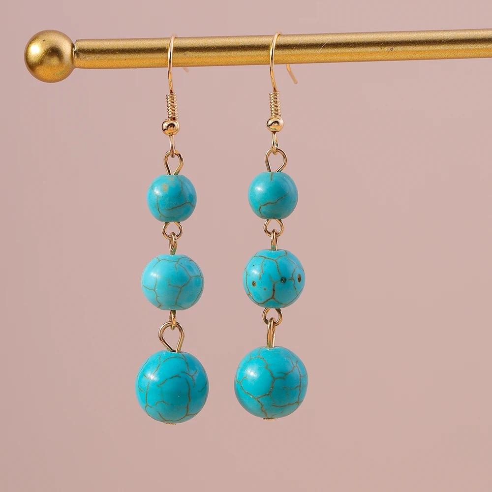Aihua Geburtsstein Achat Perlen Naturstein Ohrringe Neue Ankunft Lange Perlen Steine Baumeln Ohrringe für Frauen Schmuck Geschenke – Detail 10