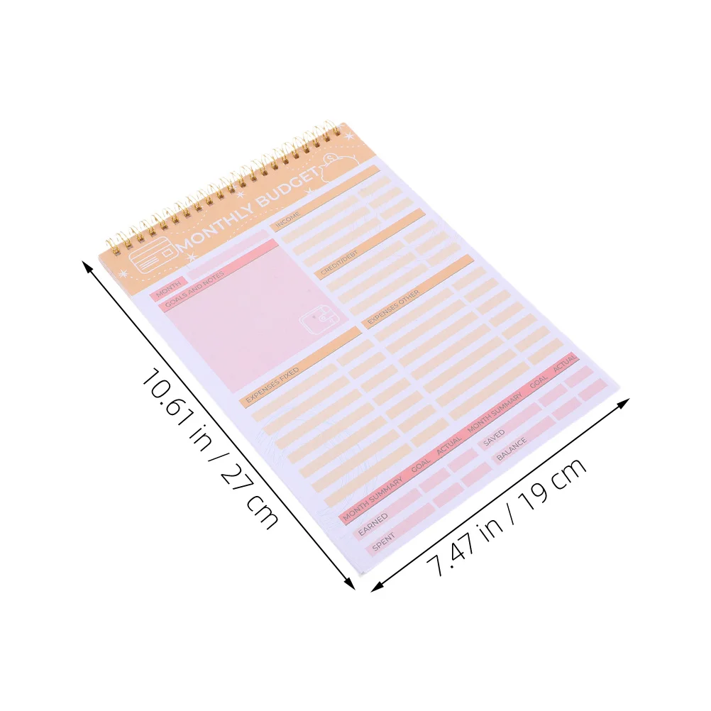 2 قطعة ورق دفتر ملاحظات حلزوني مجلة مالية لتتبع الفواتير الشهرية وإدارة النفقات وتوفير المال #3