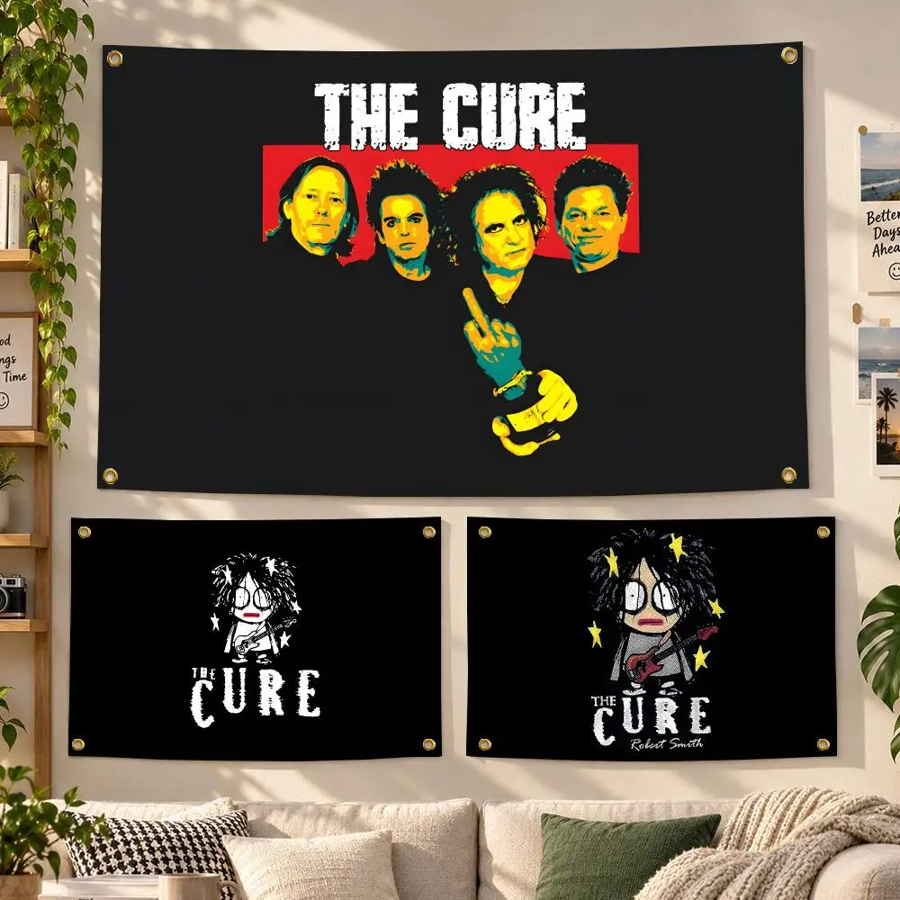 Band The Cure Goth Rock Flags Personalized Banner Flag Room Dorm Camping Picnic Garage Bar Outdoor Wall Decor