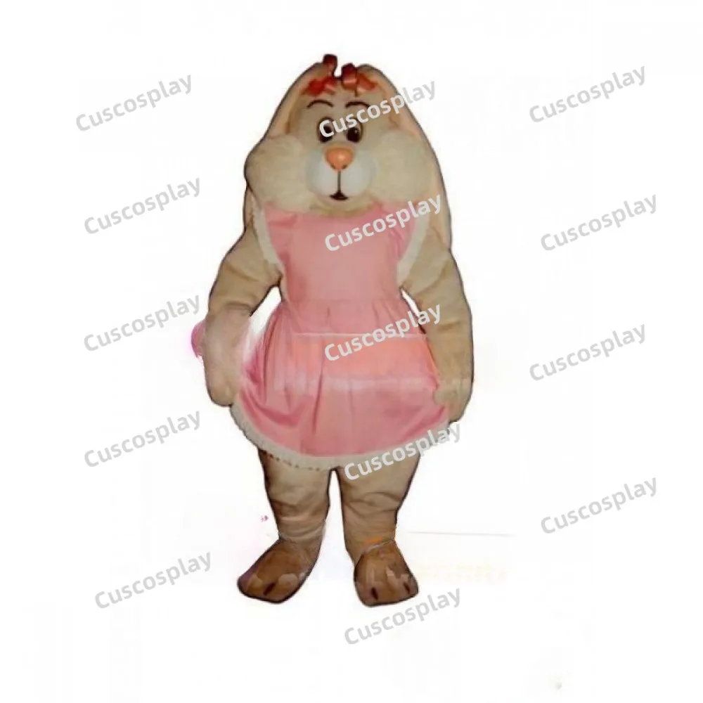 

Pink Cute Rabbit Easter Bunny Dress Halloween Mascot Costume Animal Cartoon Character Outfit Suit Birthday Gift Party Events