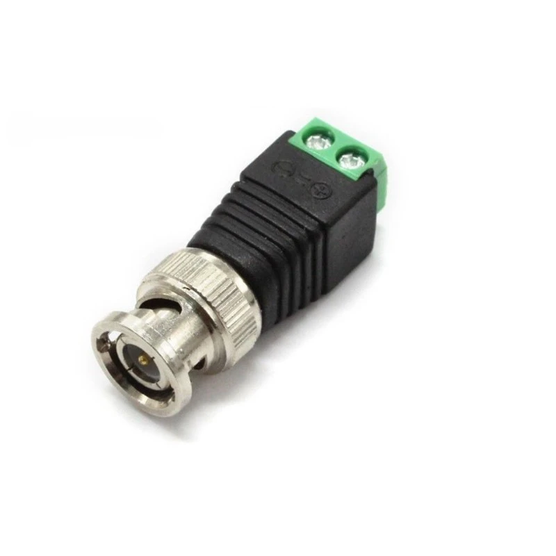 Conector macho de Metal BNC con enchufe de CC, Terminal de tornillo, UTP, Balun de vídeo para cámara de vigilancia CCTV, sistema CCTV, 10 piezas