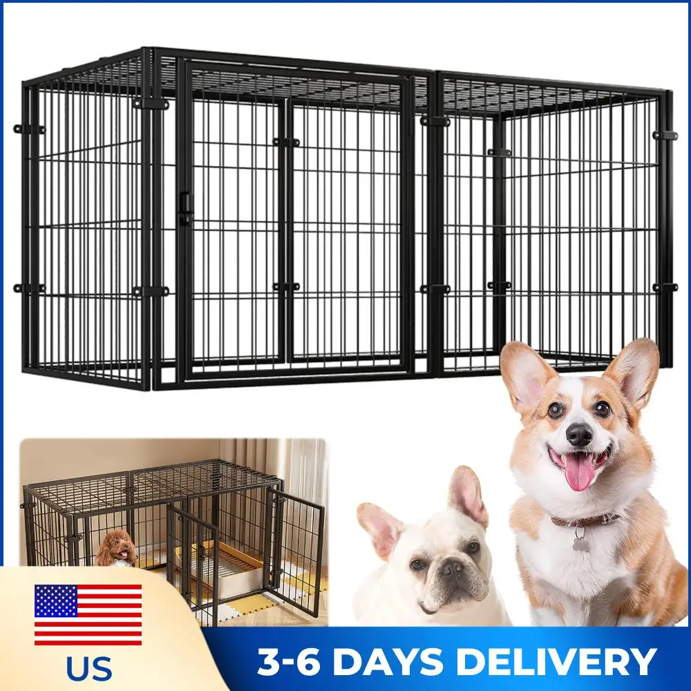 

Клетка-вольер для собак 48 дюймов, легко собираемая, сверхпрочная, из металлической сетки, штабелируемая, для щенков и маленьких собак