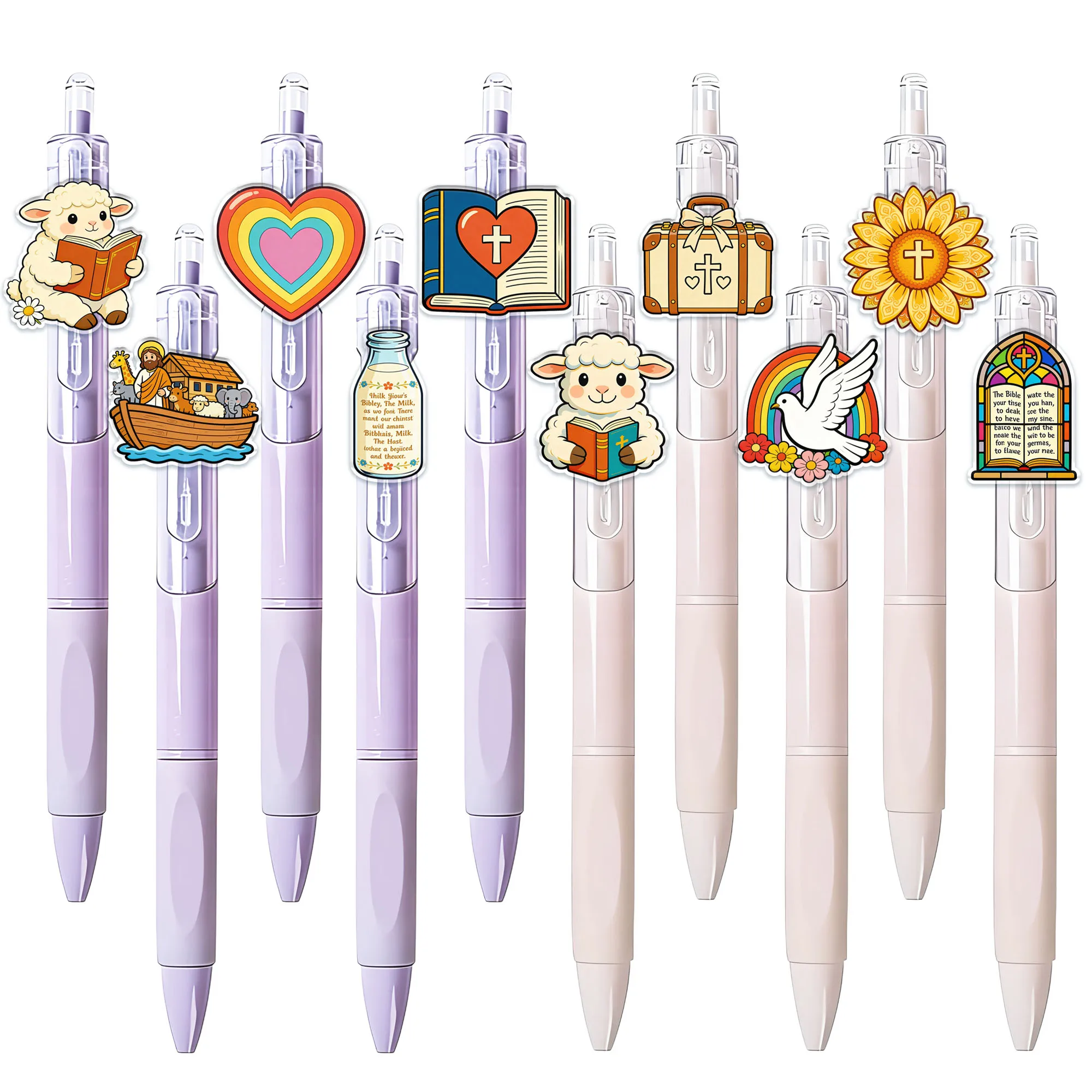 

Набор из 10 ручек с бусинами-шариками в тематике воскрешения Иисуса Христа, для школьников, подарок к началу учебного года