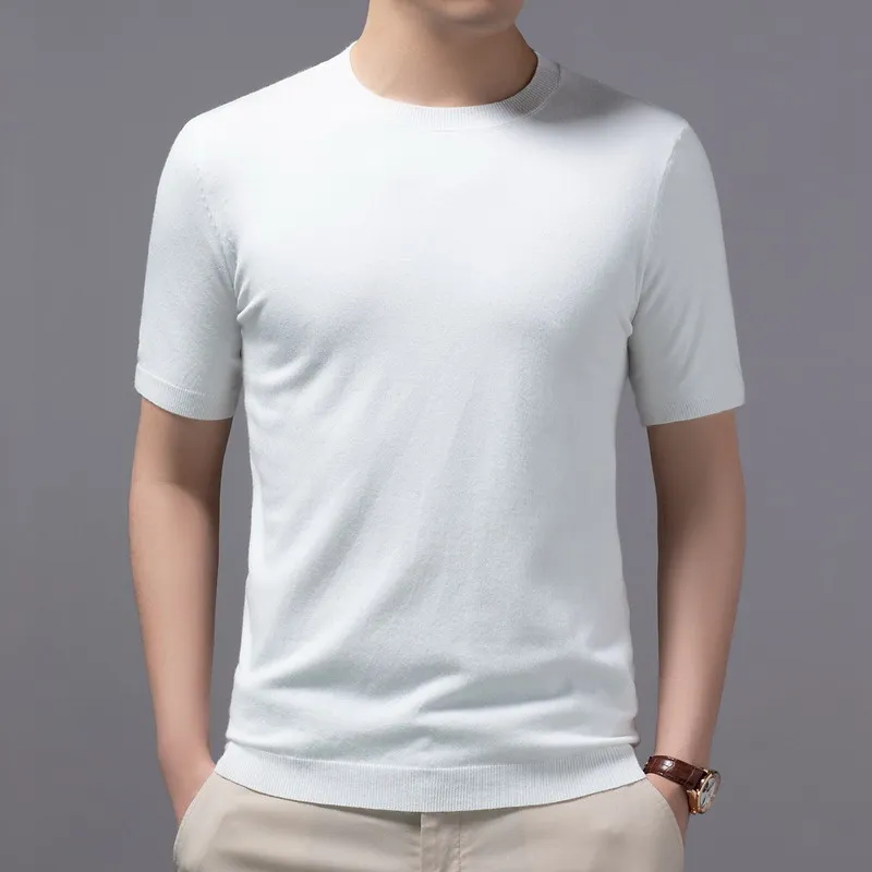 

Pullovers Clothing Men's Cashmere Blend Summer Leisure Knitted T-shirt/Male Slim Fit O-Neck Knit Sweaters/Man Tee Shirt Homme