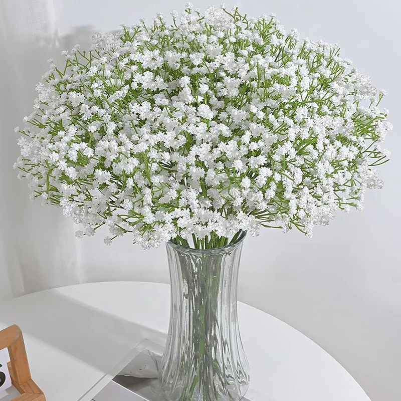 

Babys Breath Artificial Flowers White Real Touch Fake Babys Breath Gypsophila for Wedding Bridal Bouquet Arrangements Home Decor