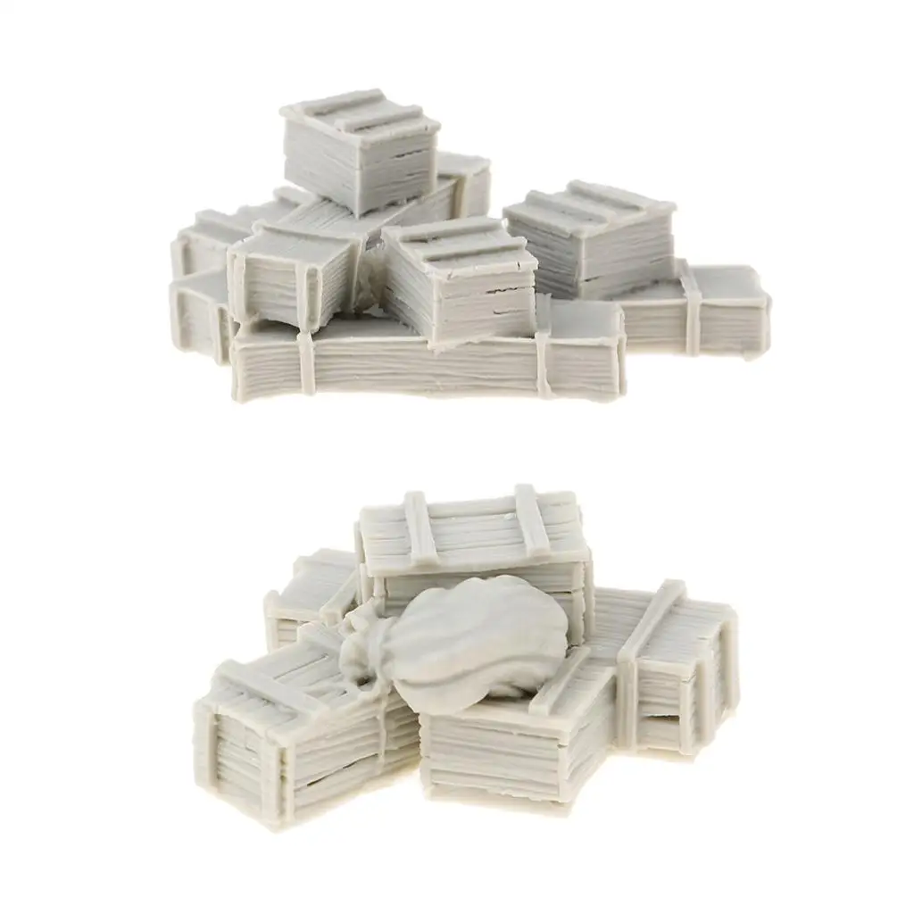 2x 1:35 Resin Simulation Boxes with Pouch Miniature Scenario Layout Box