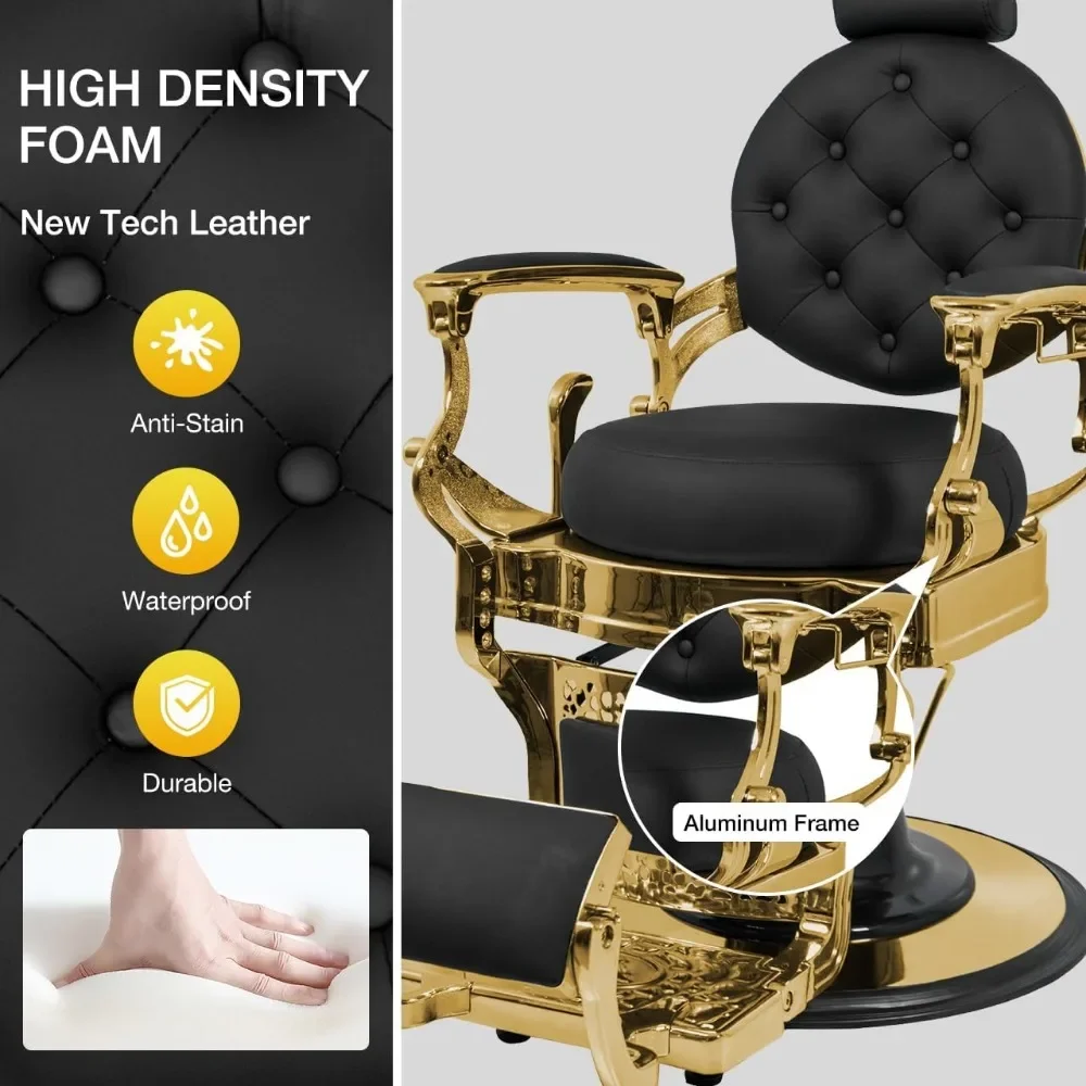 Hydraulic Reclining Hair Salon Chair, 360 Degree Swivel for Tattoo Massage Spa Beauty Salon Equipment image 2