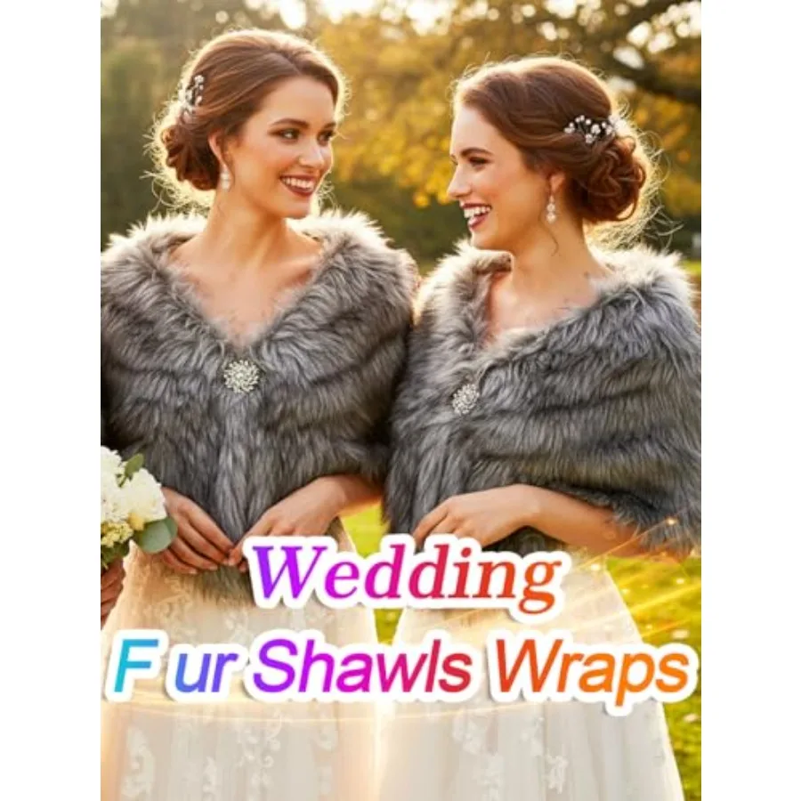 Aukmla Women's Wedding Fur Wra - Stole Wedding Shawl avis et prix