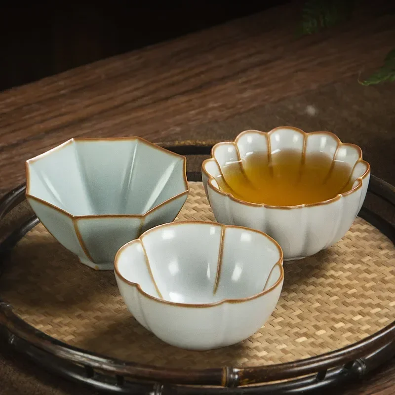 

Чайная чашка Ru Kiln Kung Fu, Master Cup, одинарная чашка, чашки с виноградной глазурью, чайная чаша Ru-Porcelain, большая керамическая чашка 100 мл