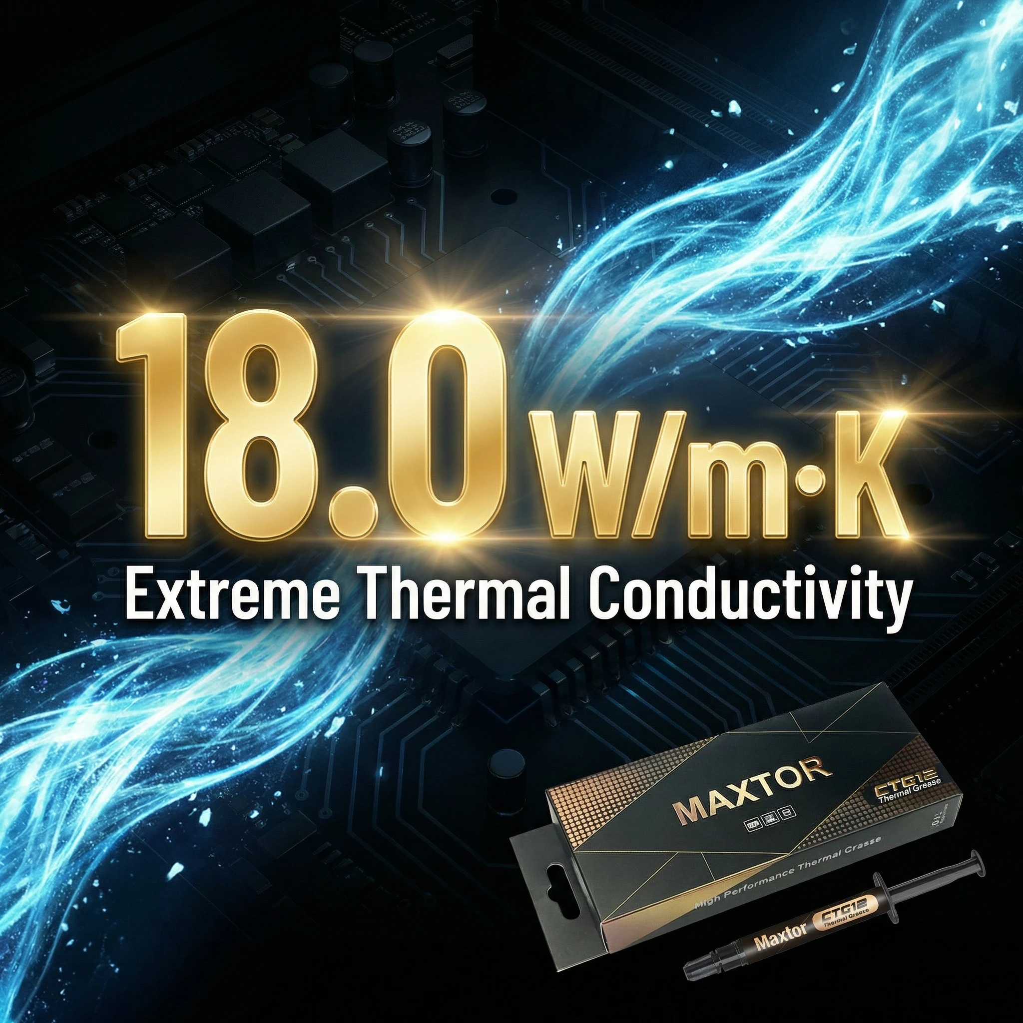 

CTG12 High Performance Thermal Paste 18W Maxtor Cooling Compound Heat Sink Plaster for CPU Processor Chipset Water Cooling