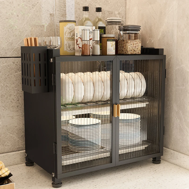 Drainage Cupboard Saves Kitchen Space Multi-functional Kitchen Dinnerware Storage Cabinet image 3
