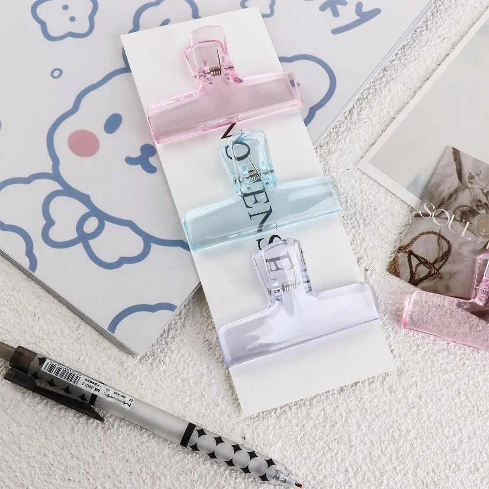 

Acrylic INS Bookmark Binder Student Stationery Binding Clips Office School Page Holder Memo Clip Fixing Clips Paperclips