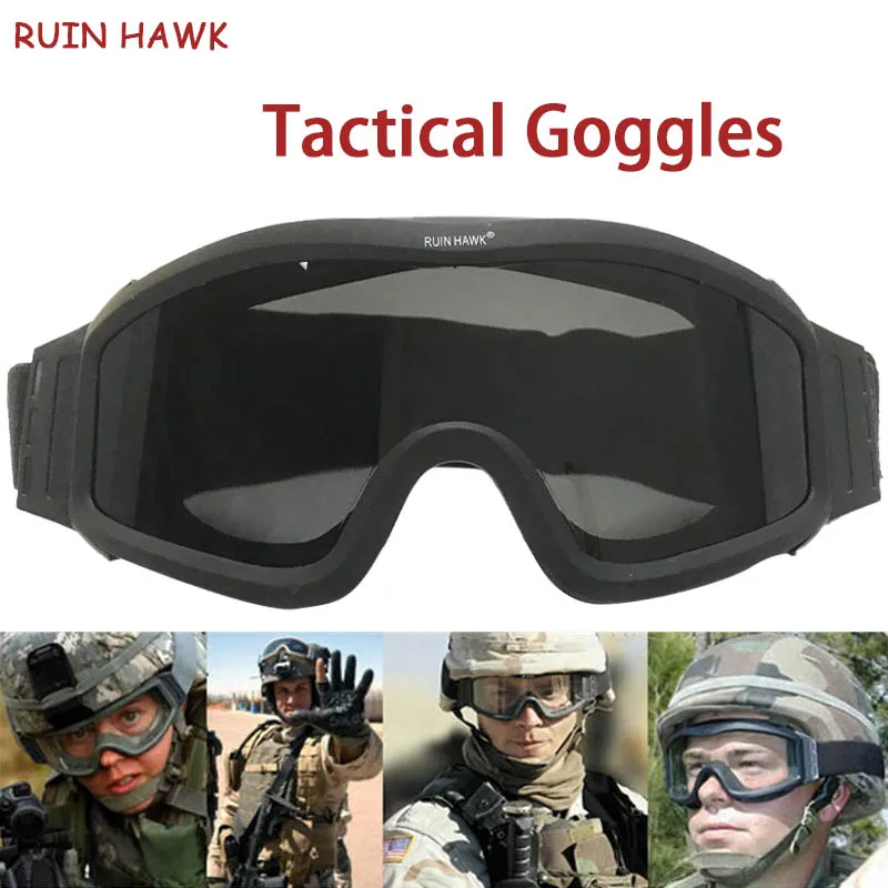 

Military Tactical Goggles 3 Lens Windproof Dustproof Shooting Motocross Motorcycle Mountaineering Glasses CS Safe Protection