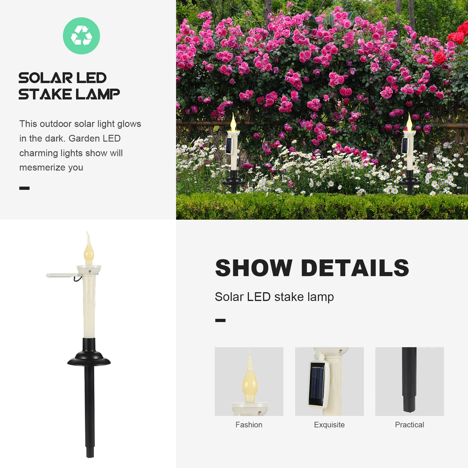

Solar Shape Ground Insert Lamp Outdoor Garden Lawn LED Stake Light Waterproof Landscape Light Ground Insert Lamp