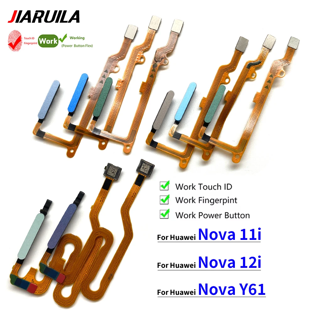 

10 шт., гибкий ленточный кабель датчика отпечатков пальцев, кнопка включения/выключения меню для Huawei Nova 11i 12i Y61, гибкий отпечаток пальца