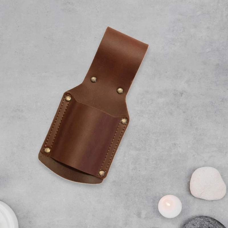 Leather Belt Hammer Holder with Steel Rings Holsters for Convenient Tool Transport Clip On Belt Hammer Holder for Work 203C