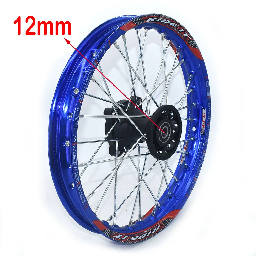 Black Pit Bike Racing 14 Inch Alloy Front Wheel Rim with 32 holes fit 60/100-14 tyre PIT PRO  CRF 1.40