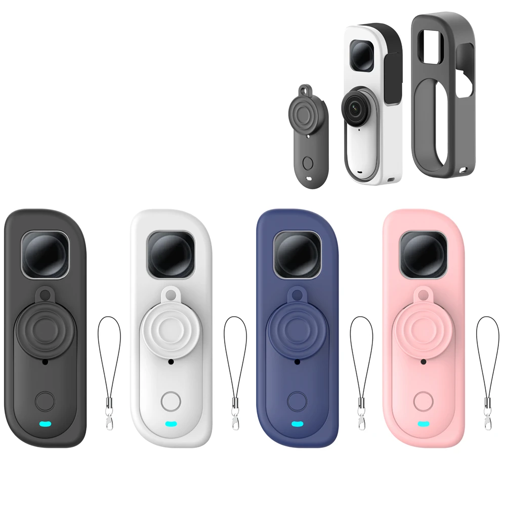 Silicone Protective Case for Insta360 GO 3S Retro Bundle,Soft Skin Cover Sleeve with Lanyard for Retro Bundle Camera Accessories