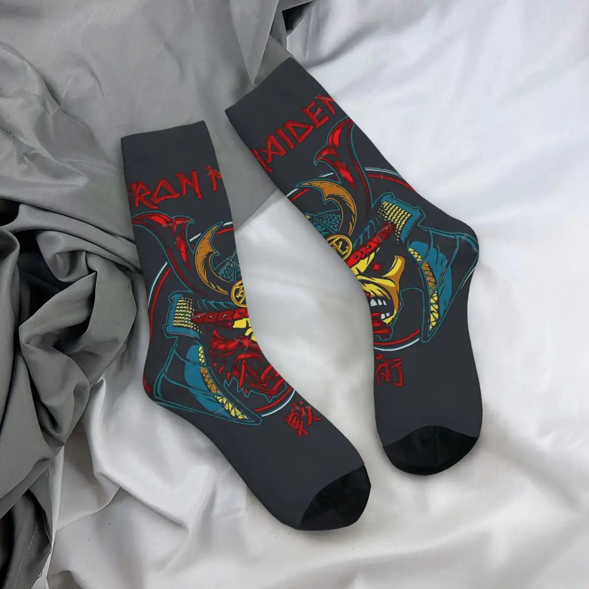 Trooper Metal 002 Men\'s Socks Retro Harajuku i-iron maiden band Hip Hop Novelty Casual Crew Sock Gift official-website fugees