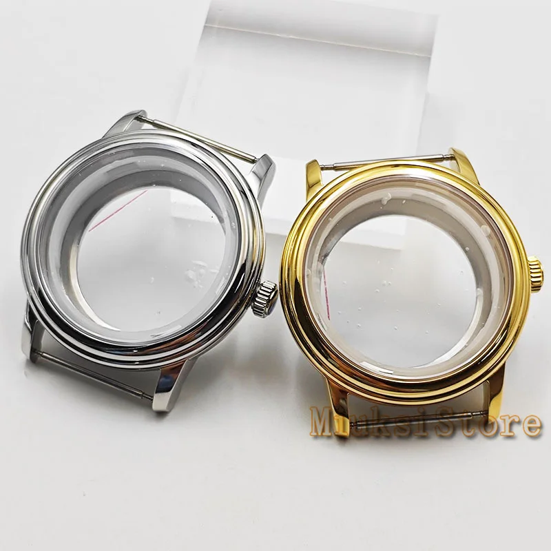 40mm gold silver rose gold watch case sapphire glass fit NH35 NH36 NH34 Miyota8215 821A Mingzhu DG2813 3804 movement