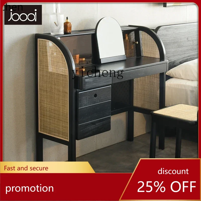 

HT Nordic Light Luxury Dressing Table Black Bedroom Makeup Table