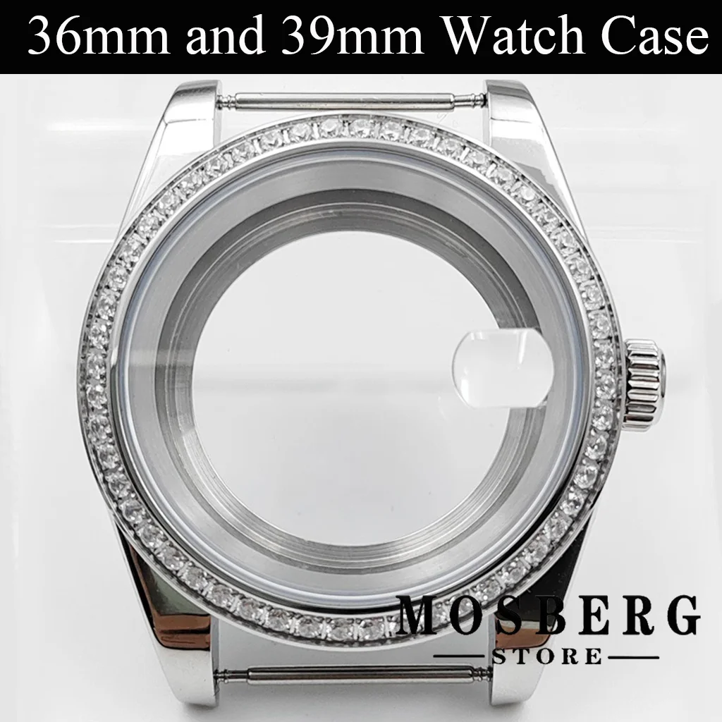 

36mm 39mm Glass Gem Watch Case Sapphire Glass For NH35 NH36 ETA2836 Miyota 8215 8205 821A MingZhu DG2813 ETA2824 PT5000 Movement