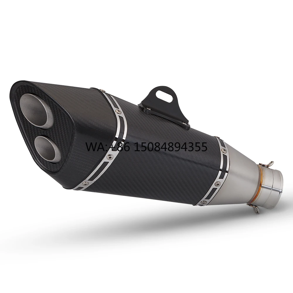 Universal 51mm Motorcycle Exhaust  Modified Double Hole New Condition R1 MT-09 Cb300r Ninja400 R3