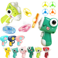 Kids Dinosaur Disc Pistol Outdoor Launcher LED Luminous Bamboo Dragonfly Launcher Catapult Top Launcher Kids Outdoor Game Toys