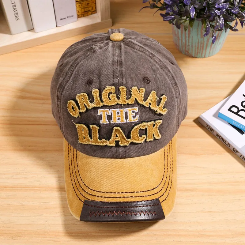

Retro 3D Letter Embroidery Baseball Caps Spring Summer Men Women Cotton Adjustable Casual Hat Hip Hop Streetwear Sun Hats