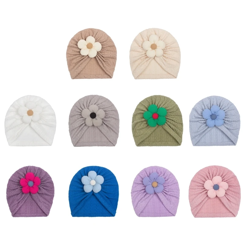 Versatile Hat with Floral Pattern Girls Boys Turban Hat for Winter Outings