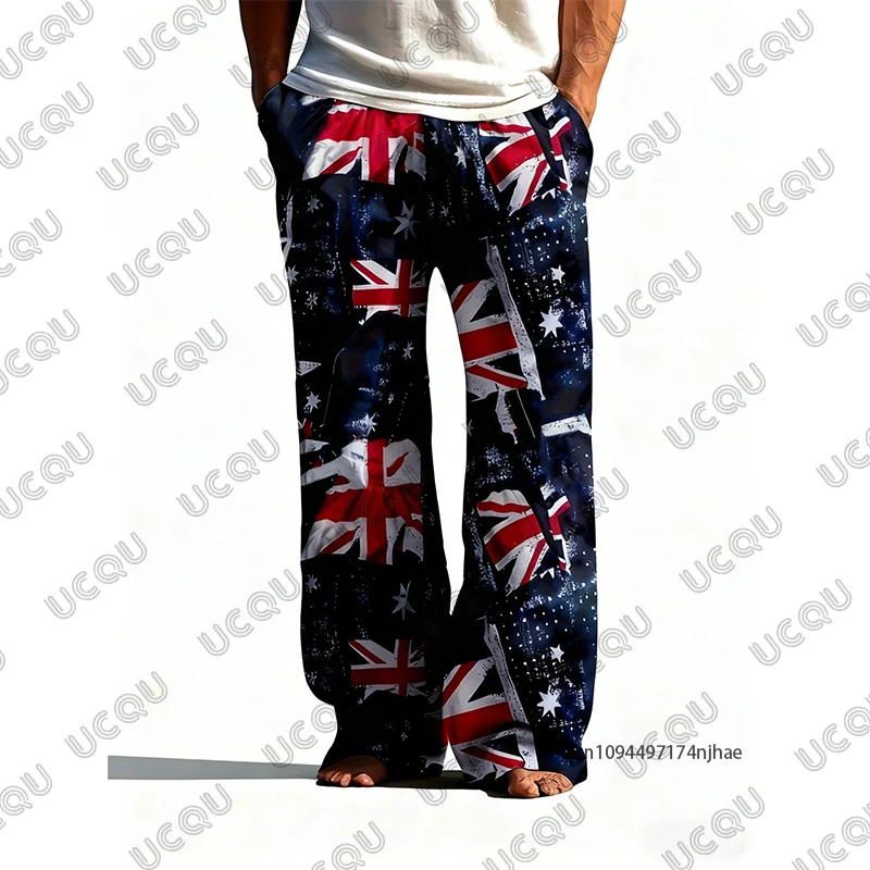 

2026 Новые винтажные пижамные штаны с британским флагом и графическим принтом для мужчин и женщин, осень-зима, повседневные повседневные модные длинные брюки для отпуска