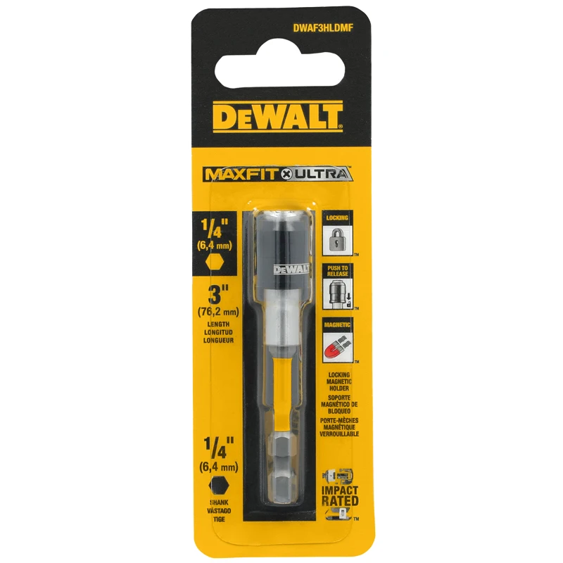 Imagem -05 - Dewalt-hexagonal Magnético Rod Coil Plus Bit Holder Acessórios da Ferramenta Elétrica Max Fit 76 mm Dwaf3hldmf