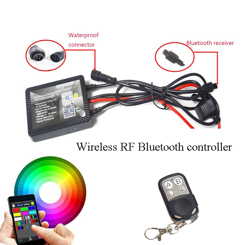 Wasserdichter RGB-Bluetooth-LED-Musikcontroller mit Smartphone-Steuerung