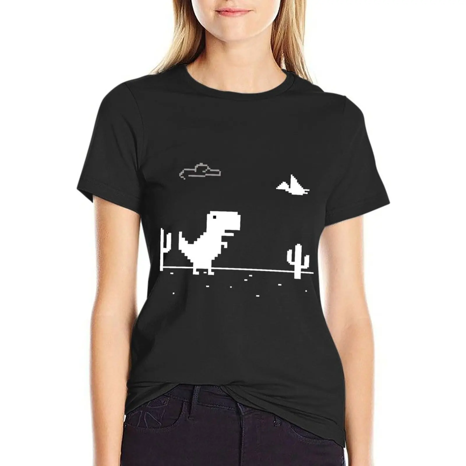 

Trex cactus offline white T-Shirt lady clothes customs design your own anime clothes new edition t shirt Women