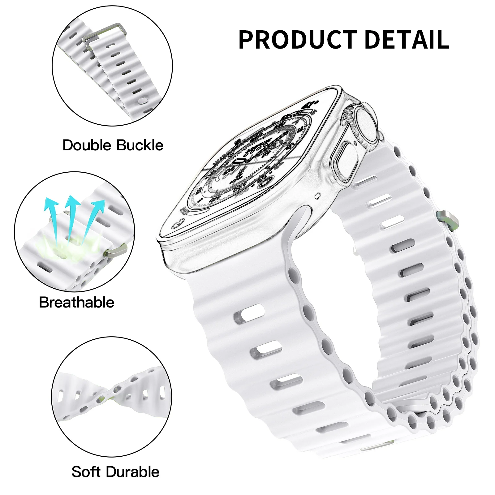 Cinturini sportivi compatibili con cinturino Apple Watch 38mm 40mm 41mm 42mm 44mm 45mm 49mm 46mm, cinturino in silicone per iWatch Apple Watch Serie