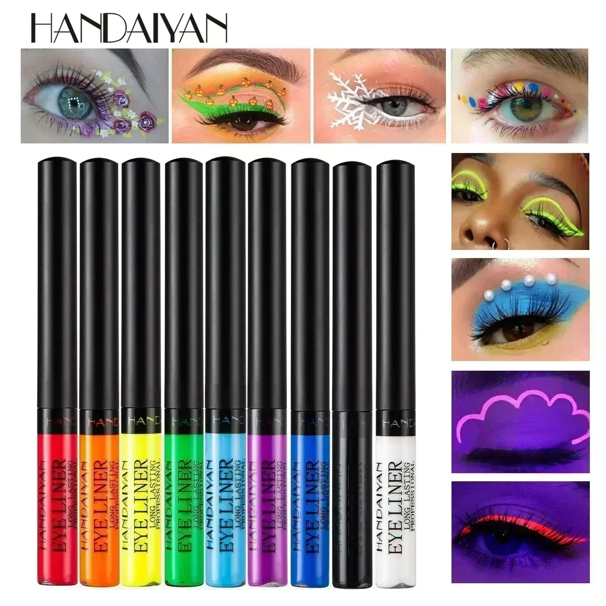 HANDAIYAN 22-Farben-Matt-Flüssig-Eyeliner, wasserdicht, schnell trocknend, sexy, einfaches Make-up, langlebig, tragbar, mehrfarbiger Eyeliner-Stift